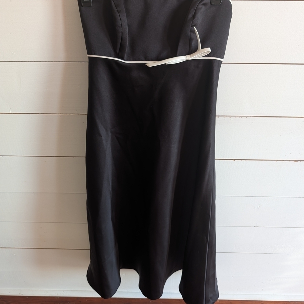 Alfred Angelo Elegant Black A-Line Skirt with White Trim